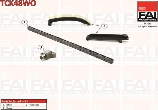 FAI AutoParts TCK48WO - Sadales vārpstas piedziņas ķēdes komplekts www.autospares.lv