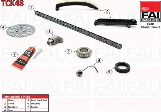 FAI AutoParts TCK48 - Sadales vārpstas piedziņas ķēdes komplekts www.autospares.lv