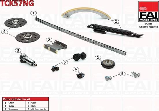 FAI AutoParts TCK57NG - Sadales vārpstas piedziņas ķēdes komplekts www.autospares.lv