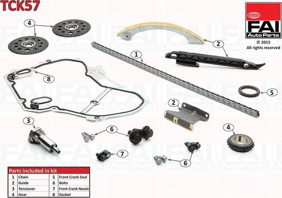 FAI AutoParts TCK57 - Sadales vārpstas piedziņas ķēdes komplekts www.autospares.lv