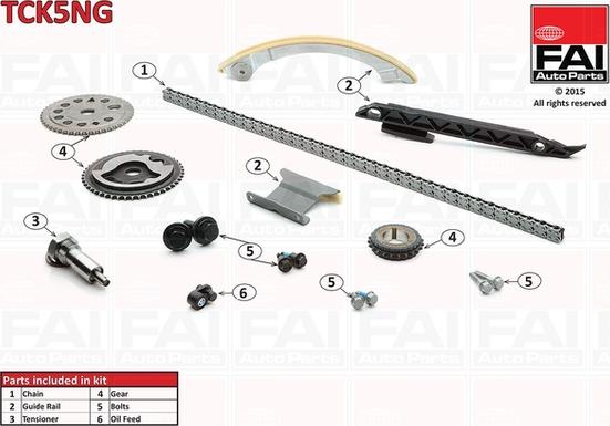 FAI AutoParts TCK5NG - Sadales vārpstas piedziņas ķēdes komplekts www.autospares.lv