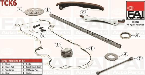 FAI AutoParts TCK6 - Комплект цепи привода распредвала www.autospares.lv