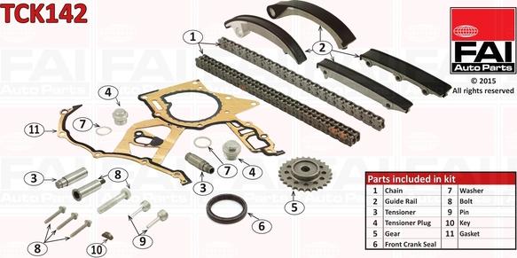 FAI AutoParts TCK142 - Timing Chain Kit www.autospares.lv