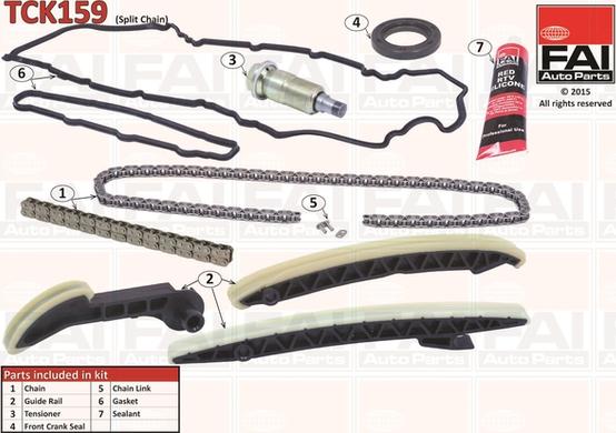 FAI AutoParts TCK159 - Sadales vārpstas piedziņas ķēdes komplekts www.autospares.lv