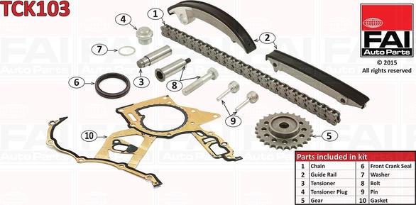 FAI AutoParts TCK103 - Timing Chain Kit www.autospares.lv