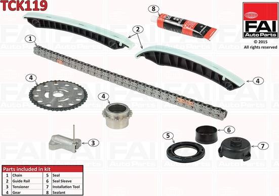 FAI AutoParts TCK119 - Sadales vārpstas piedziņas ķēdes komplekts autospares.lv