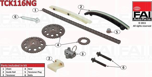 FAI AutoParts TCK116NG - Sadales vārpstas piedziņas ķēdes komplekts autospares.lv