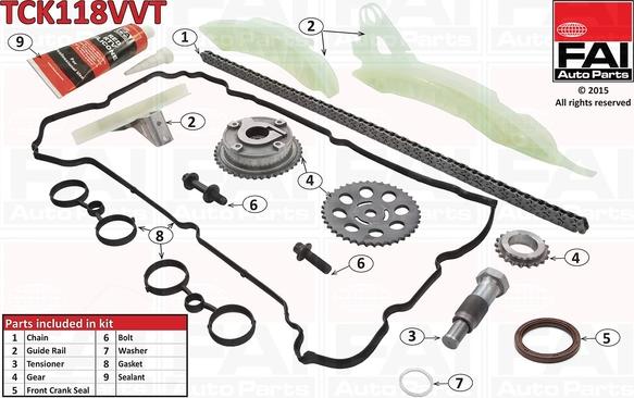 FAI AutoParts TCK118VVT - Sadales vārpstas piedziņas ķēdes komplekts www.autospares.lv