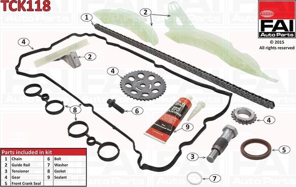 FAI AutoParts TCK118 - Sadales vārpstas piedziņas ķēdes komplekts www.autospares.lv