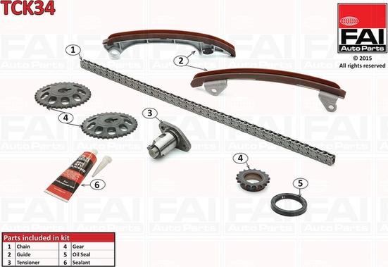 FAI AutoParts TCK34 - Sadales vārpstas piedziņas ķēdes komplekts www.autospares.lv