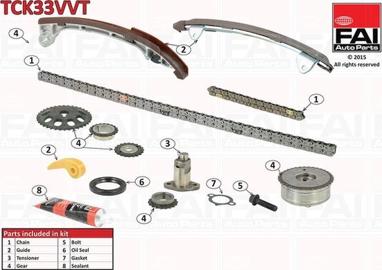 FAI AutoParts TCK33VVT - Sadales vārpstas piedziņas ķēdes komplekts www.autospares.lv