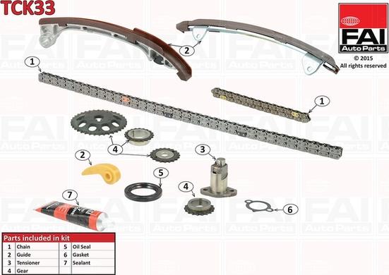 FAI AutoParts TCK33 - Sadales vārpstas piedziņas ķēdes komplekts www.autospares.lv