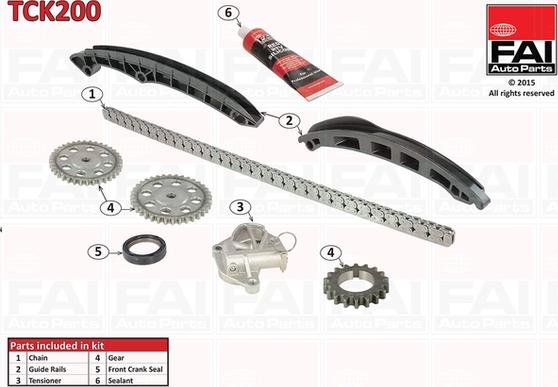 FAI AutoParts TCK200 - Sadales vārpstas piedziņas ķēdes komplekts www.autospares.lv