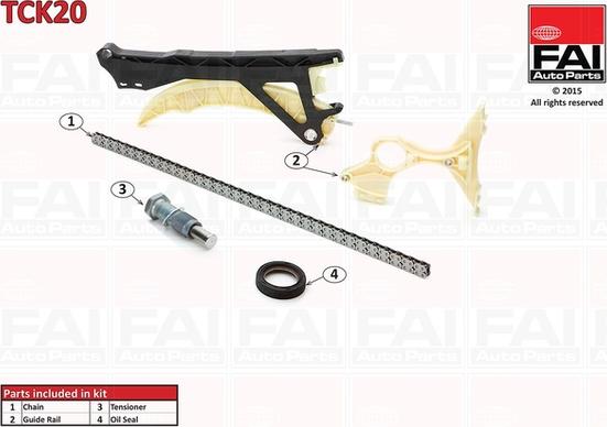 FAI AutoParts TCK20 - Sadales vārpstas piedziņas ķēdes komplekts www.autospares.lv