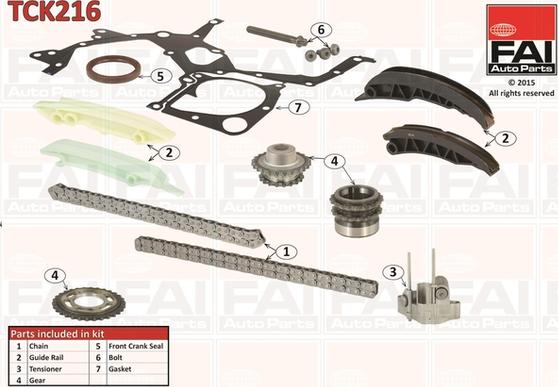 FAI AutoParts TCK216 - Timing Chain Kit www.autospares.lv