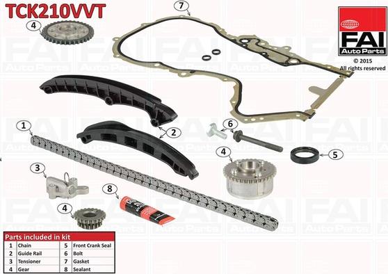 FAI AutoParts TCK210VVT - Sadales vārpstas piedziņas ķēdes komplekts autospares.lv