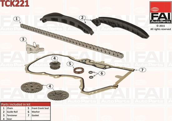 FAI AutoParts TCK221 - Sadales vārpstas piedziņas ķēdes komplekts www.autospares.lv