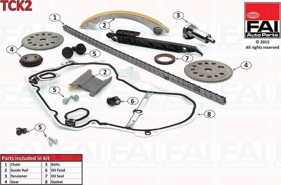 FAI AutoParts TCK2 - Sadales vārpstas piedziņas ķēdes komplekts www.autospares.lv