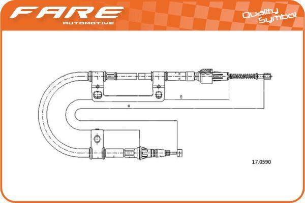 FARE SA 18452 - Cable, parking brake www.autospares.lv