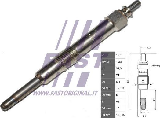 Fast FT82730 - Glow Plug www.autospares.lv