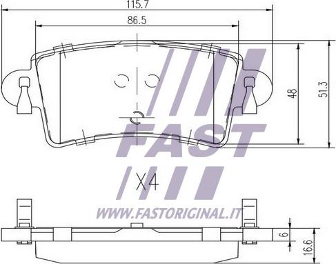 Fast FT29541 - Bremžu uzliku kompl., Disku bremzes www.autospares.lv