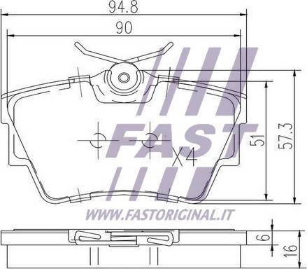 Fast FT29513 - Bremžu uzliku kompl., Disku bremzes www.autospares.lv