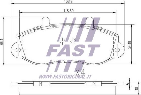 Fast FT29539 - Bremžu uzliku kompl., Disku bremzes www.autospares.lv