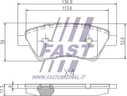 Fast FT29531 - Bremžu uzliku kompl., Disku bremzes www.autospares.lv