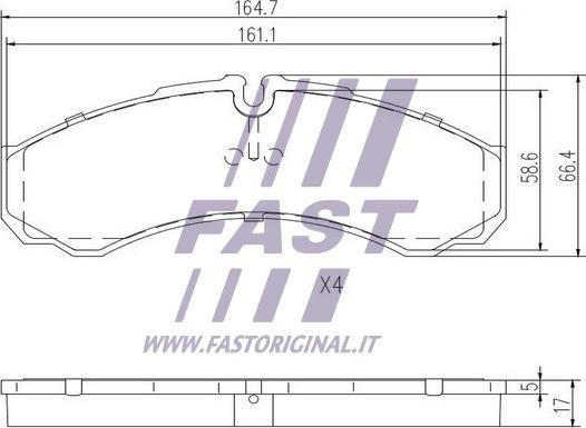 Fast FT29091 - Bremžu uzliku kompl., Disku bremzes www.autospares.lv