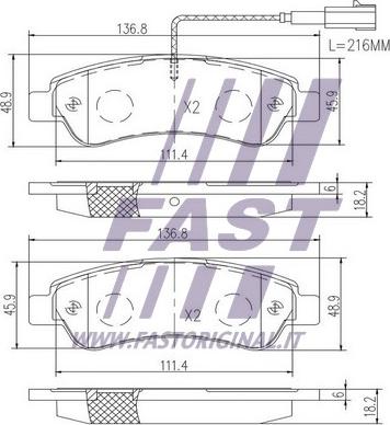 Fast FT29098 - Bremžu uzliku kompl., Disku bremzes www.autospares.lv