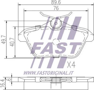 Fast FT29040 - Bremžu uzliku kompl., Disku bremzes www.autospares.lv