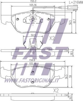 Fast FT29058 - Bremžu uzliku kompl., Disku bremzes www.autospares.lv