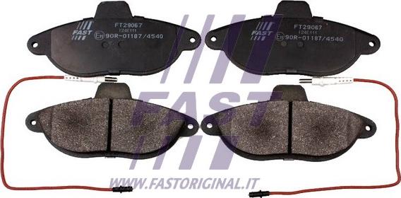 Fast FT29067 - Brake Pad Set, disc brake www.autospares.lv