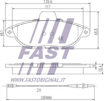 Fast FT29067 - Bremžu uzliku kompl., Disku bremzes www.autospares.lv