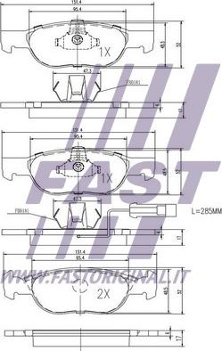 Fast FT29004 - Bremžu uzliku kompl., Disku bremzes www.autospares.lv