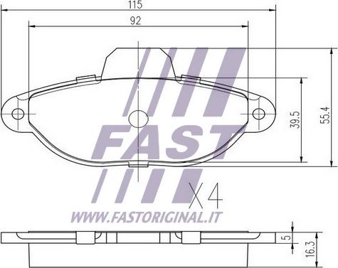 Fast FT29005 - Bremžu uzliku kompl., Disku bremzes www.autospares.lv