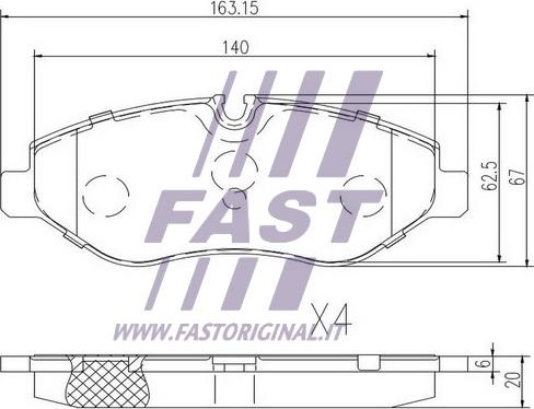 Fast FT29019 - Bremžu uzliku kompl., Disku bremzes autospares.lv