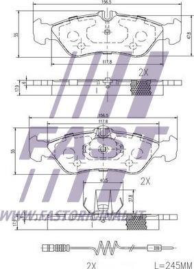 Fast FT29018 - Bremžu uzliku kompl., Disku bremzes www.autospares.lv