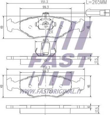 Fast FT29086 - Bremžu uzliku kompl., Disku bremzes www.autospares.lv