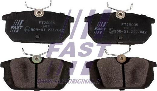 Fast FT29035 - Тормозные колодки, дисковые, комплект www.autospares.lv