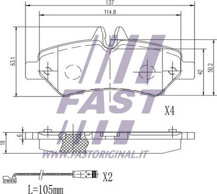 Fast FT29020 - Bremžu uzliku kompl., Disku bremzes www.autospares.lv