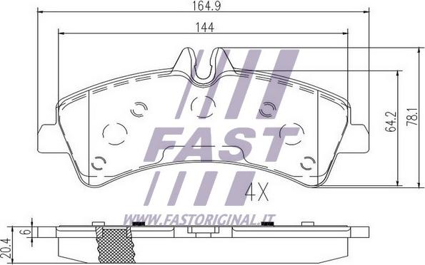 Fast FT29023 - Bremžu uzliku kompl., Disku bremzes www.autospares.lv