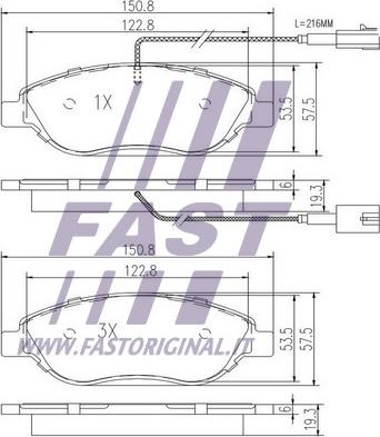 Fast FT29145 - Bremžu uzliku kompl., Disku bremzes www.autospares.lv