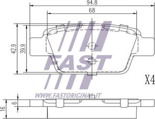 Fast FT29147 - Bremžu uzliku kompl., Disku bremzes www.autospares.lv