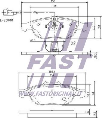 Fast FT29165 - Bremžu uzliku kompl., Disku bremzes www.autospares.lv