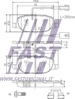 Fast FT29163 - Bremžu uzliku kompl., Disku bremzes www.autospares.lv