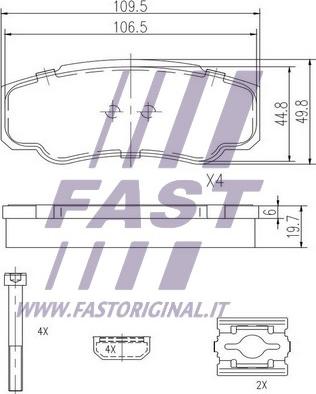 Fast FT29109 - Bremžu uzliku kompl., Disku bremzes www.autospares.lv