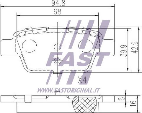 Fast FT29115 - Bremžu uzliku kompl., Disku bremzes www.autospares.lv