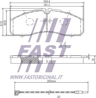 Fast FT29117 - Тормозные колодки, дисковые, комплект www.autospares.lv