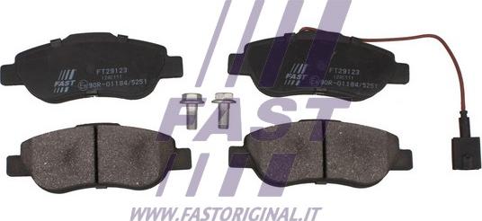 Fast FT29123 - Brake Pad Set, disc brake www.autospares.lv